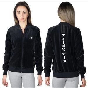 Adidas Pharrell Williams Human Race Superstar Black Velour Jacket, Size XS